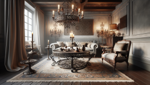 Various iron home décor items on display.