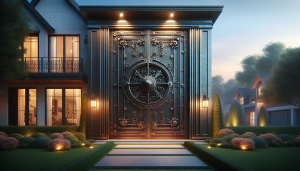 Iron door enhancing home security and protection.